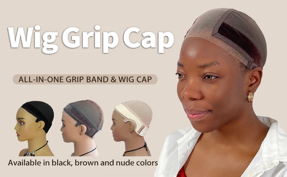 Comfortable Wig Grip Cap with Adjustable Strap - Perfect for Lace Front Wigs  Transparent