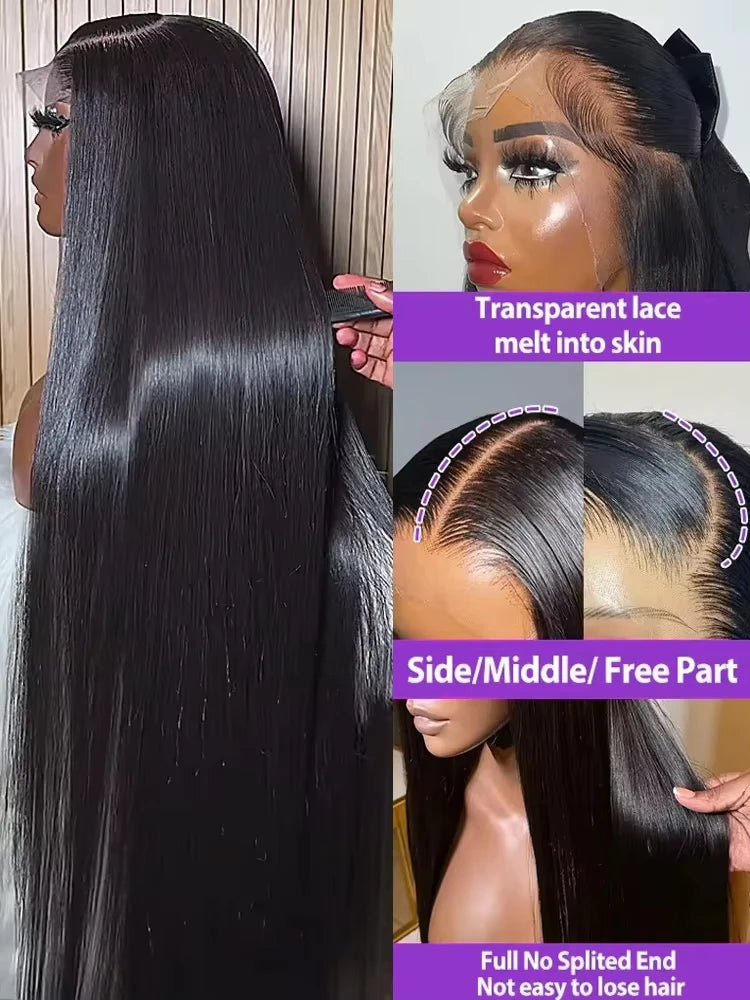 Brazilian Hair Human, Hair 13x4 Lace Front Preplucked Wig 5x5 Glueless Remy