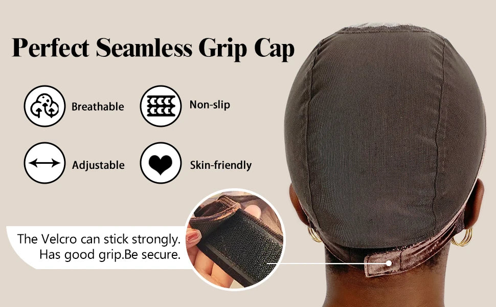 Comfortable Wig Grip Cap with Adjustable Strap - Perfect for Lace Front Wigs  Transparent