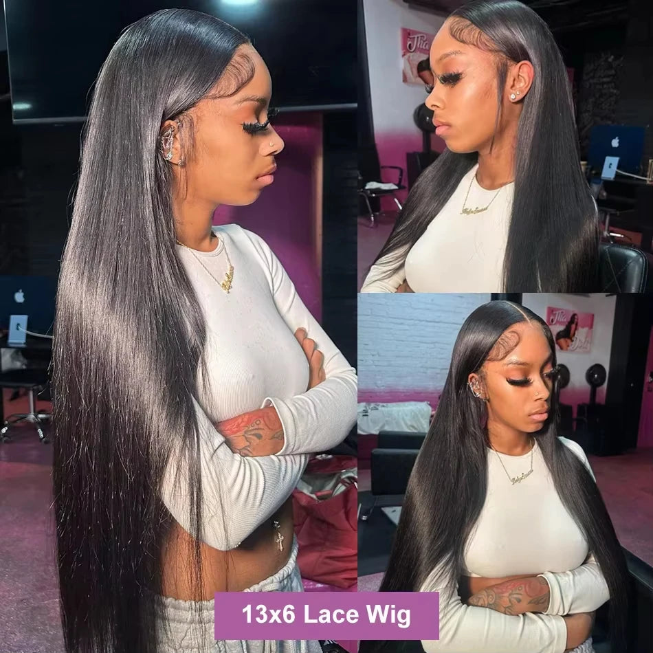 Brazilian Hair Human, Hair 13x4 Lace Front Preplucked Wig 5x5 Glueless Remy