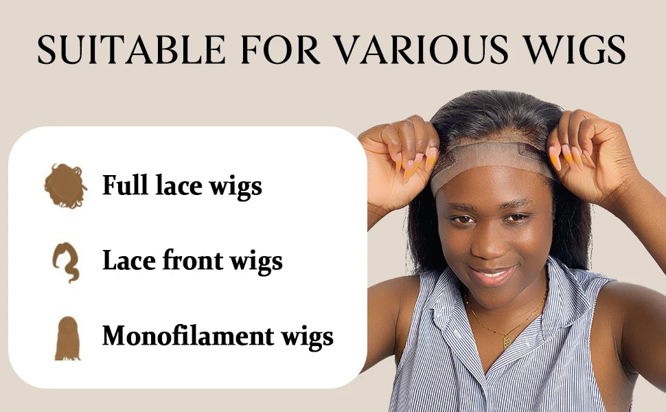 Comfortable Wig Grip Cap with Adjustable Strap - Perfect for Lace Front Wigs  Transparent