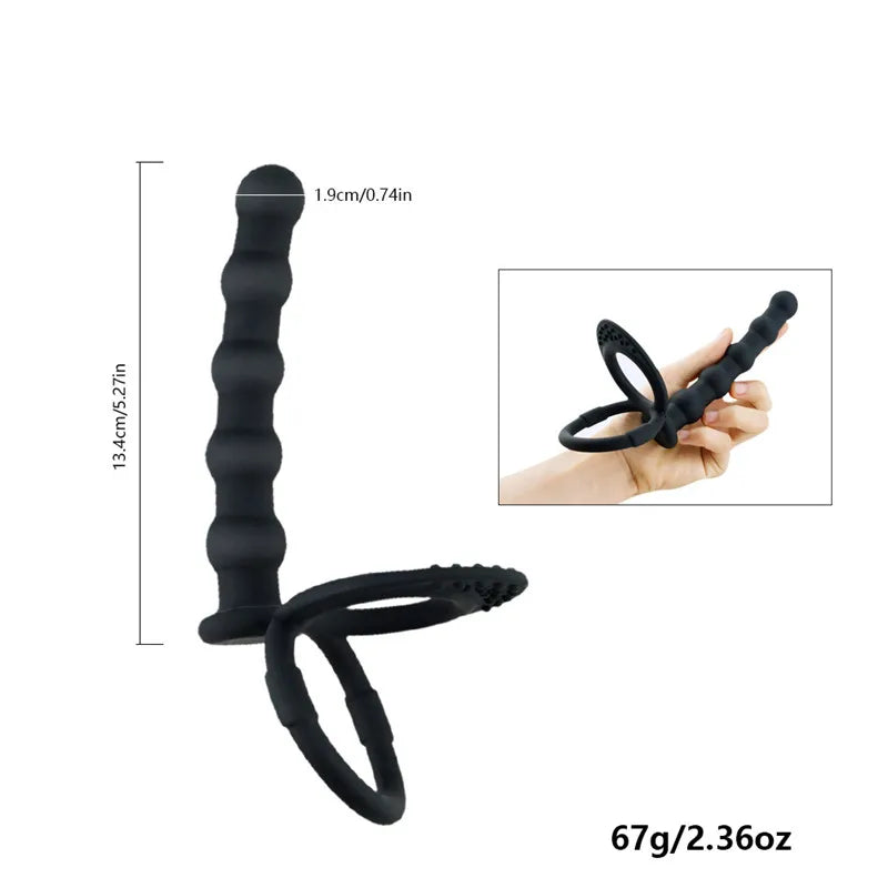 Double Penetration Anal Plug Dildo Butt Plug Vibrator For Men Strap On Penis Massage Vagina Plugs Adult Sex