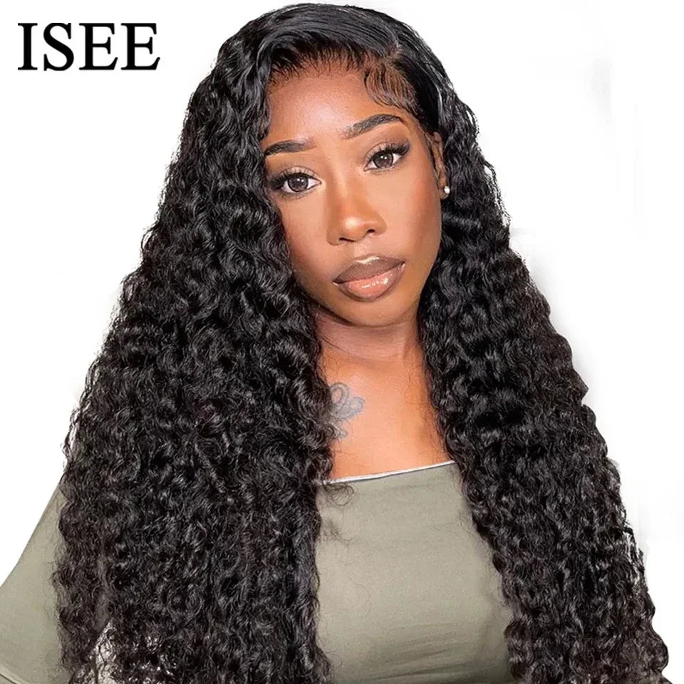 Wig Brazilian Deep Wave Glueless Lace Wigs 4x4 HD Glueless Pre Plucked Human Wigs Ready To Go