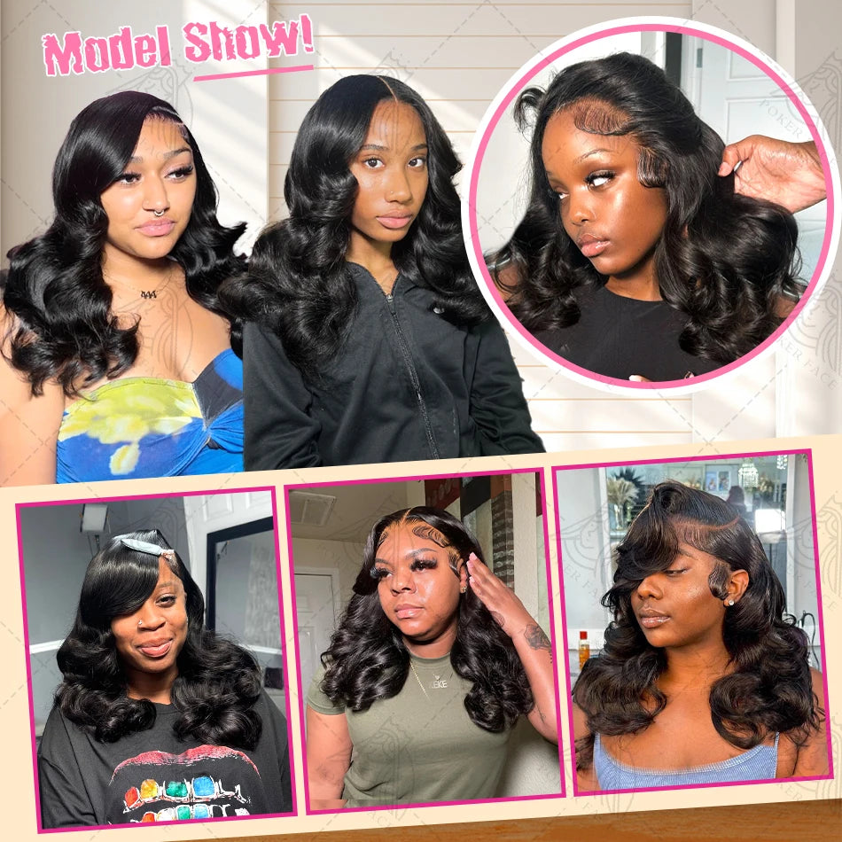 Brazilian Body Wave Short Bob 13x4 13x6 HD Transparent Lace Front Human Hair Wigs 5x5 high density  Lace Frontal