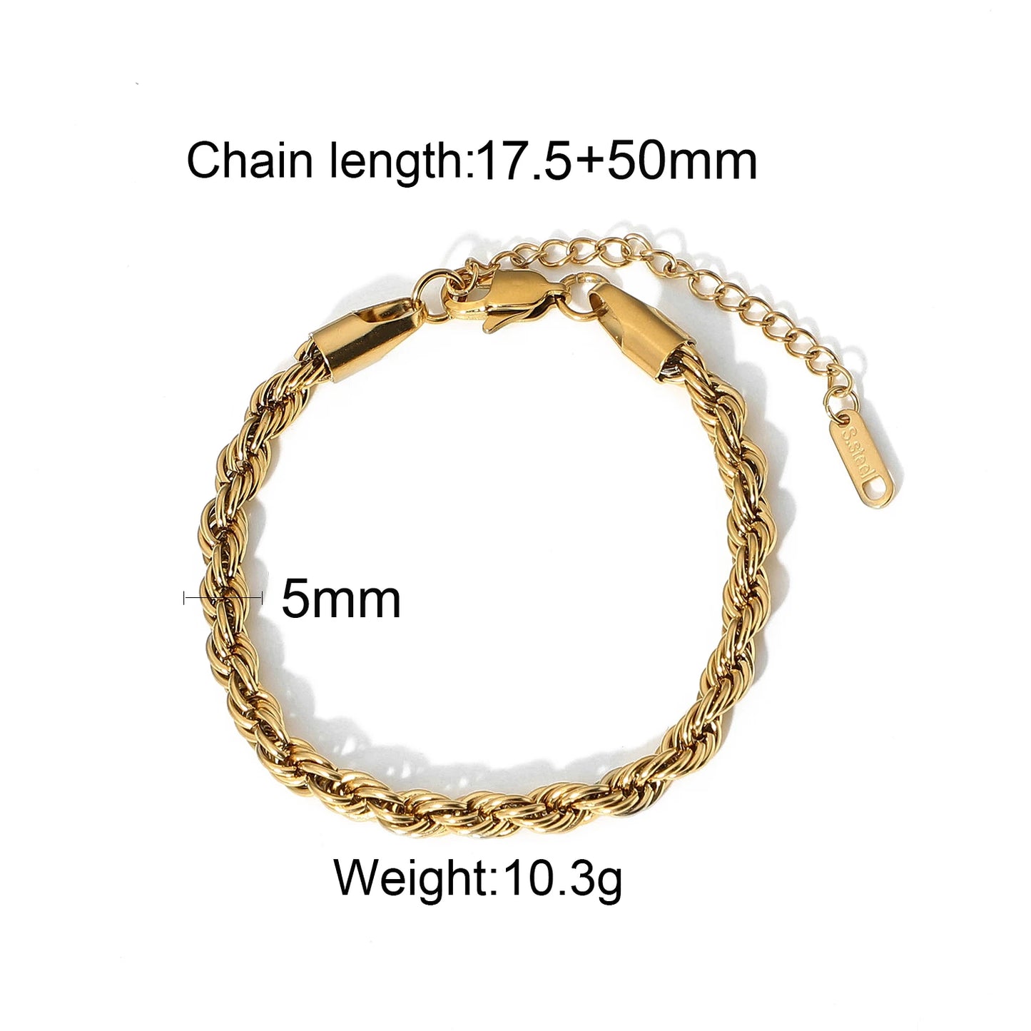 Uworld Fashion Link Chain Stainless Steel Bangle Bracelet for Women Exquisite Golden Metal Texture Jewelry Girl Beach Gift Man