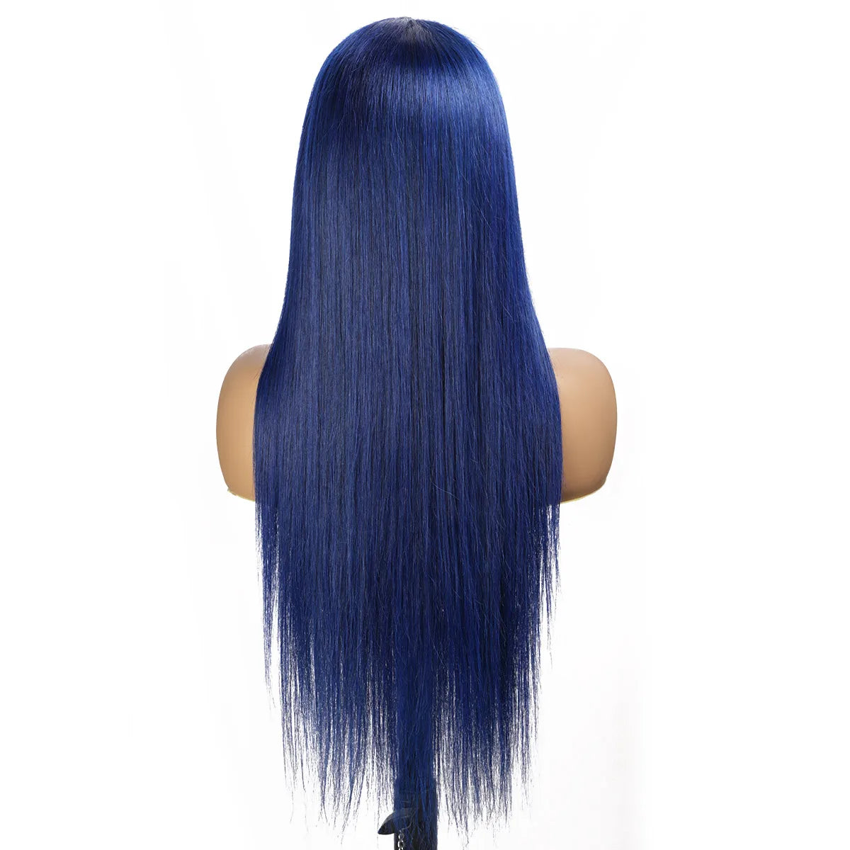 Dark Blue Lace Front Human Hair Wigs Preplucked Brazilian Bone Straight 13x4 Wig Bleached Knots Remy