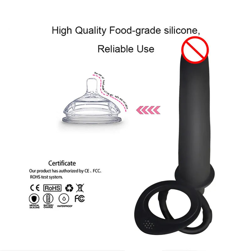 Double Penetration Anal Plug Dildo Butt Plug Vibrator For Men Strap On Penis Massage Vagina Plugs Adult Sex