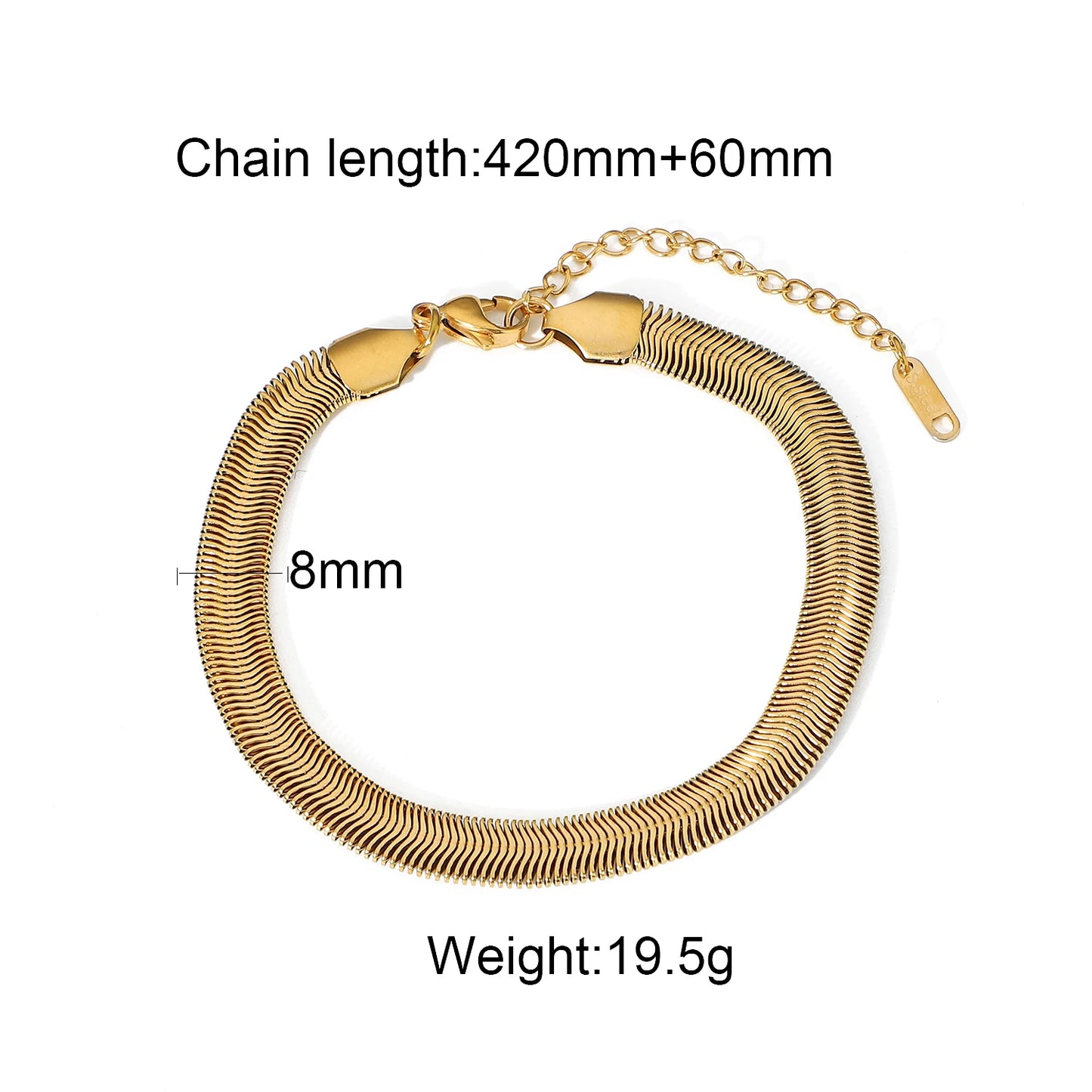 Uworld Fashion Link Chain Stainless Steel Bangle Bracelet for Women Exquisite Golden Metal Texture Jewelry Girl Beach Gift Man