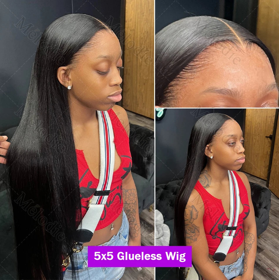 Brazilian Hair Human, Hair 13x4 Lace Front Preplucked Wig 5x5 Glueless Remy