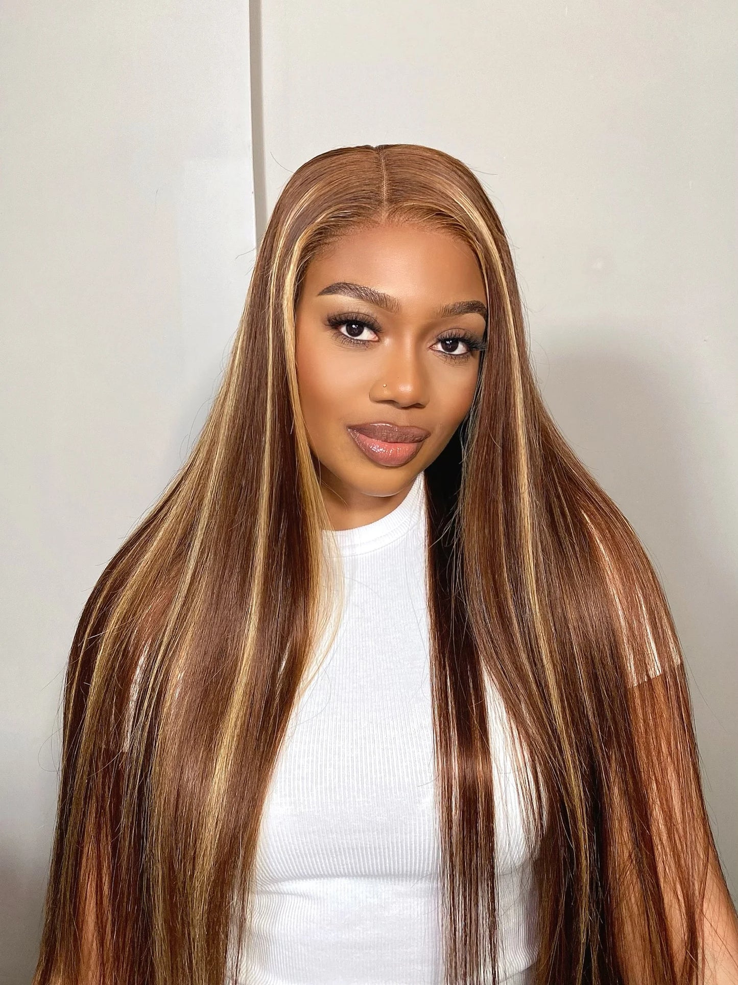 Highlight Human Hair Wig  24/27- Glueless 13x6 Straight Lace Front with HD 6x4 Closure