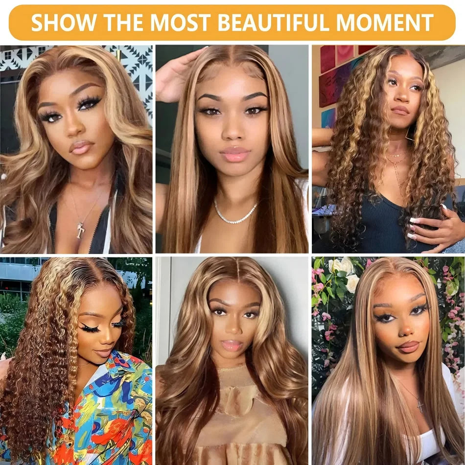 30 Honey Blonde Body Wave Lace Front Wig  Human Hair Wig for Women Special Clearance  Sale