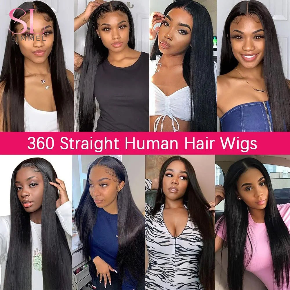 360 Hd Transparent Lace Wig - Bone Straight Brazilian Human Hair, Pre Plucked Full Lace for women