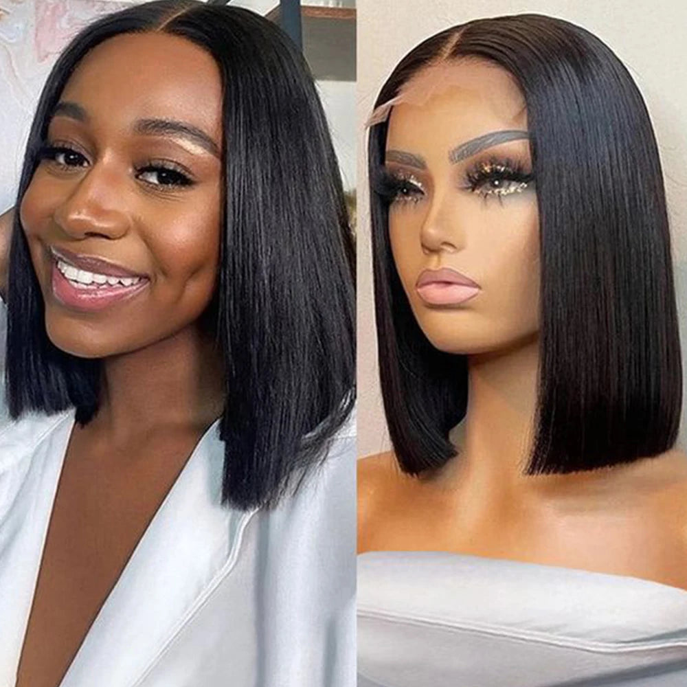 Human Hair Straight Lace Front Wigs Human Hair Short Bob Human Hair Wigs Black Lace Front Wig Human Hair Wigs 100%Human