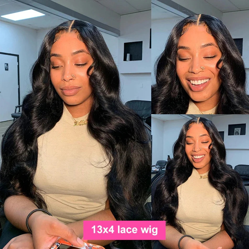 Human Hair Body Wave HD Transparent Lace Frontal Wigs 30 40Inch Loose Wave Lace Front Wig Brazilian Hair