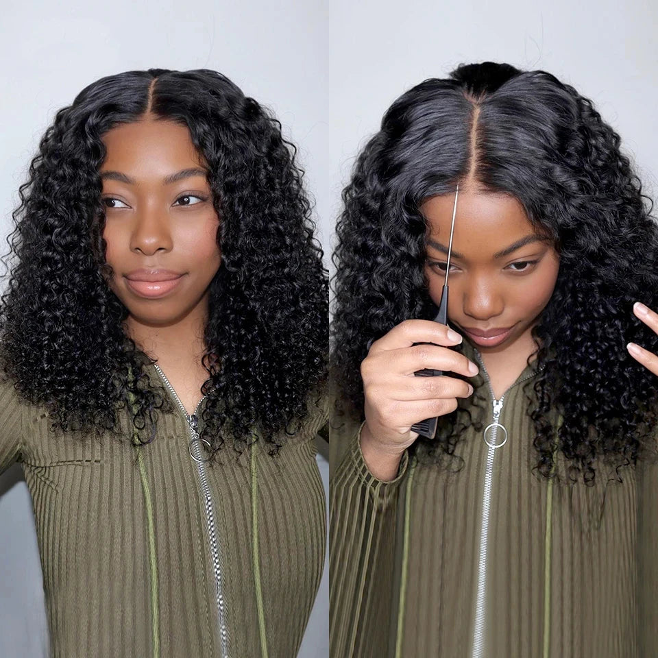 Human Hair Wig 6x4 Glueless Wig Human Hair Ready To Wear Deep Wave Wig Preplucked