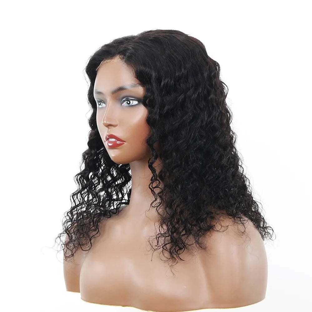 Human Hair Wig 6x4 Glueless Wig Human Hair Ready To Wear Deep Wave Wig Preplucked