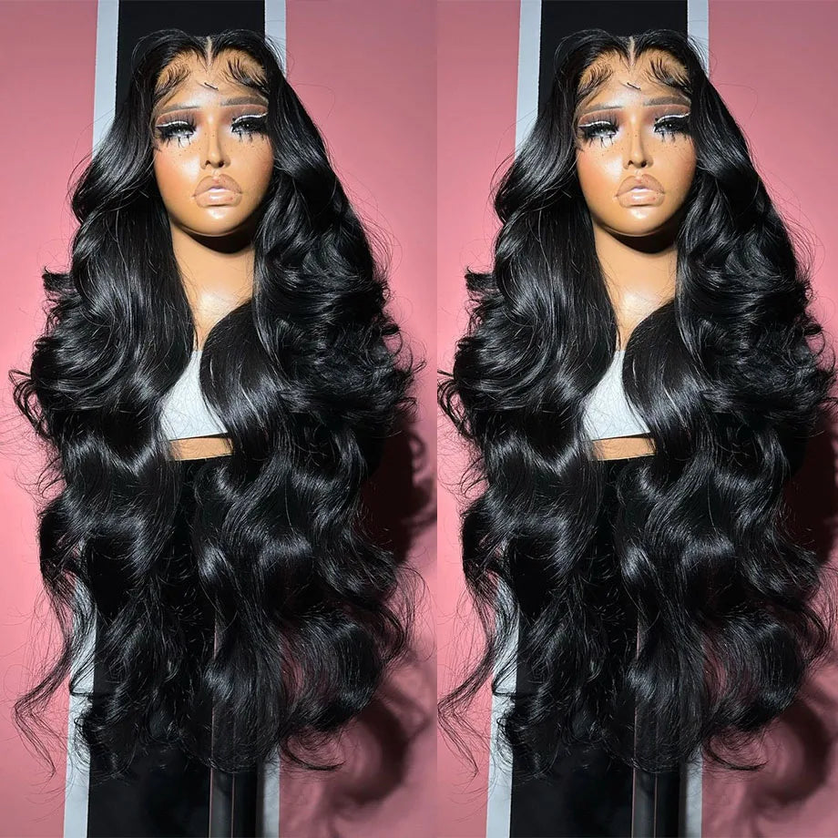 Human Hair Body Wave HD Transparent Lace Frontal Wigs 30 40Inch Loose Wave Lace Front Wig Brazilian Hair