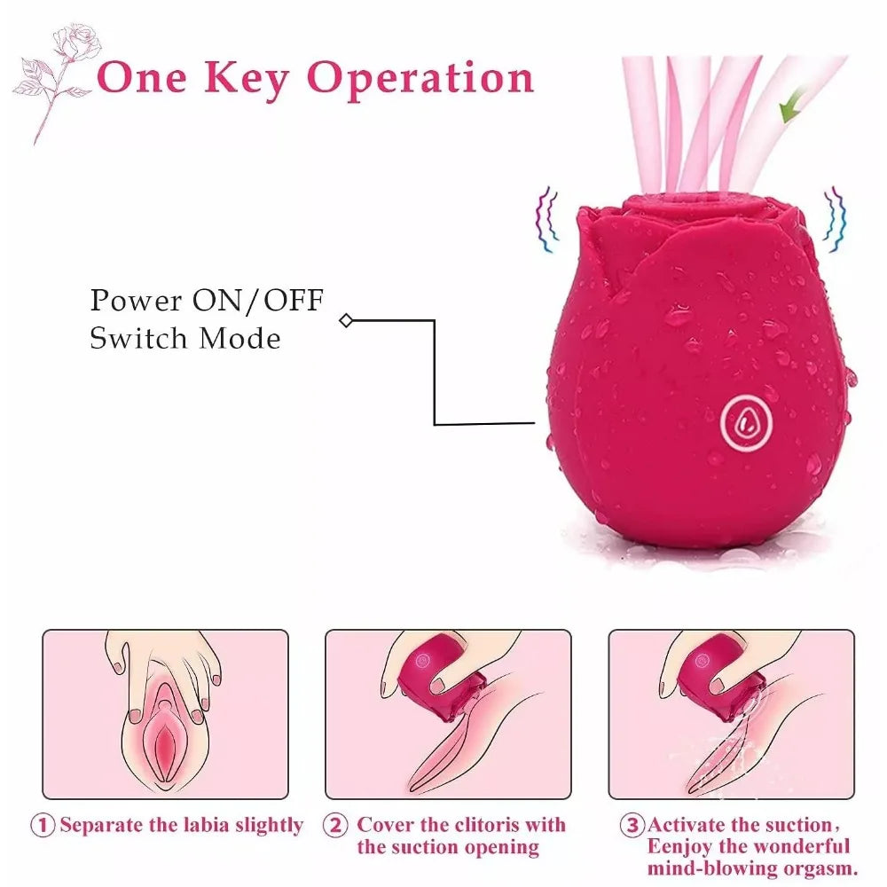 10 Speed Rose Suker Vibrator G-spot Dildo Clitoris Stimulating Sucking Female Sex Toy USB Rechargeable Rose-shaped