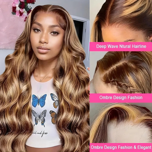 30 Honey Blonde Body Wave Lace Front Wig  Human Hair Wig for Women Special Clearance  Sale