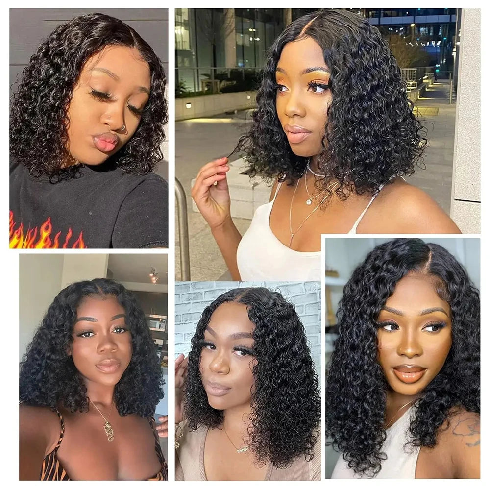 Human Hair Wig 6x4 Glueless Wig Human Hair Ready To Wear Deep Wave Wig Preplucked