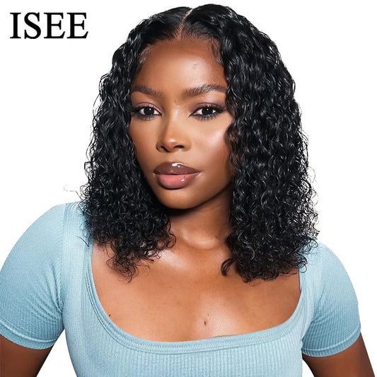 Hair Brazilian Deep Curly Lace Frontal Wig for Women 4X4 Lace Closure Bob Style Eye Catching