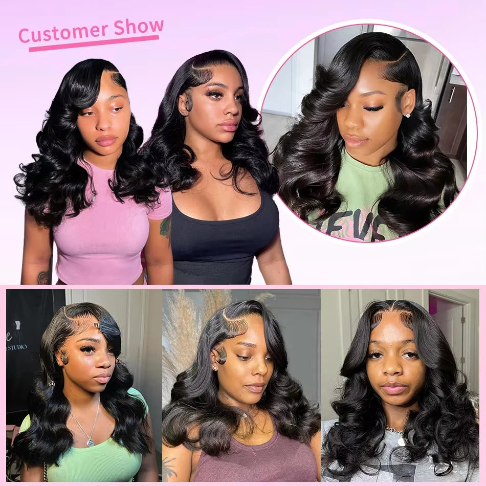 Brazilian Body Wave Short Bob 13x4 13x6 HD Transparent Lace Front Human Hair Wigs 5x5 high density  Lace Frontal