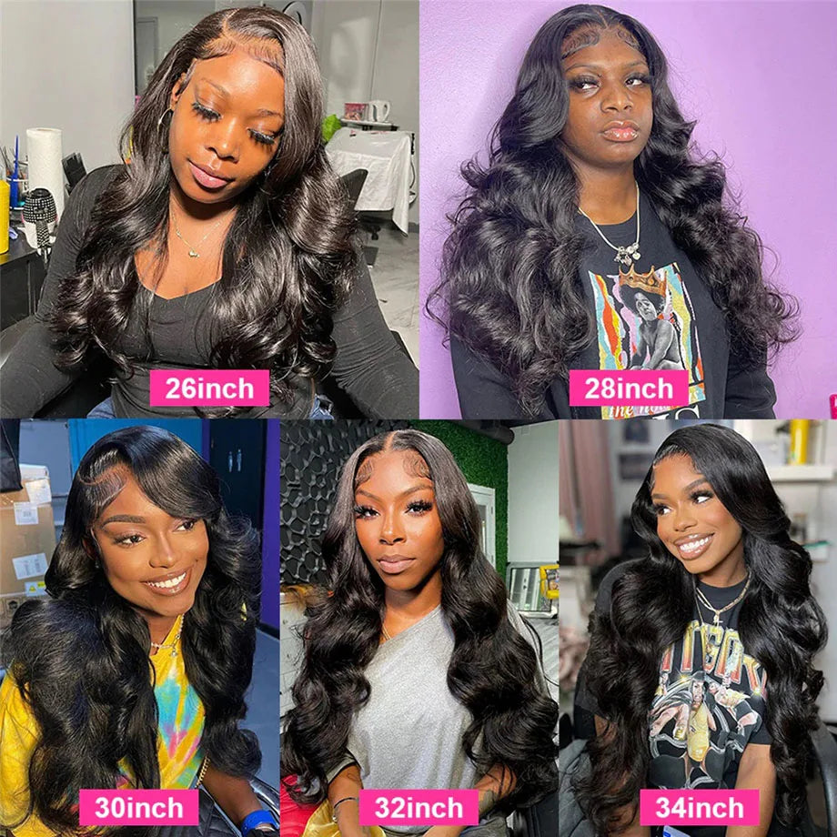 Human Hair Body Wave HD Transparent Lace Frontal Wigs 30 40Inch Loose Wave Lace Front Wig Brazilian Hair