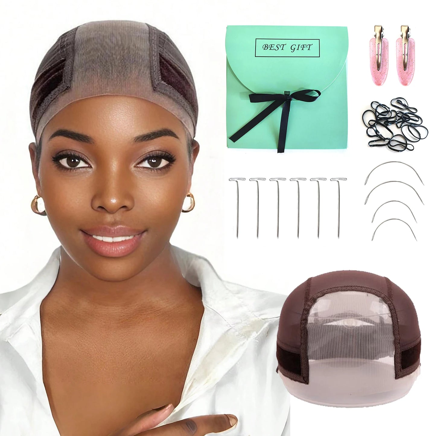 Comfortable Wig Grip Cap with Adjustable Strap - Perfect for Lace Front Wigs  Transparent