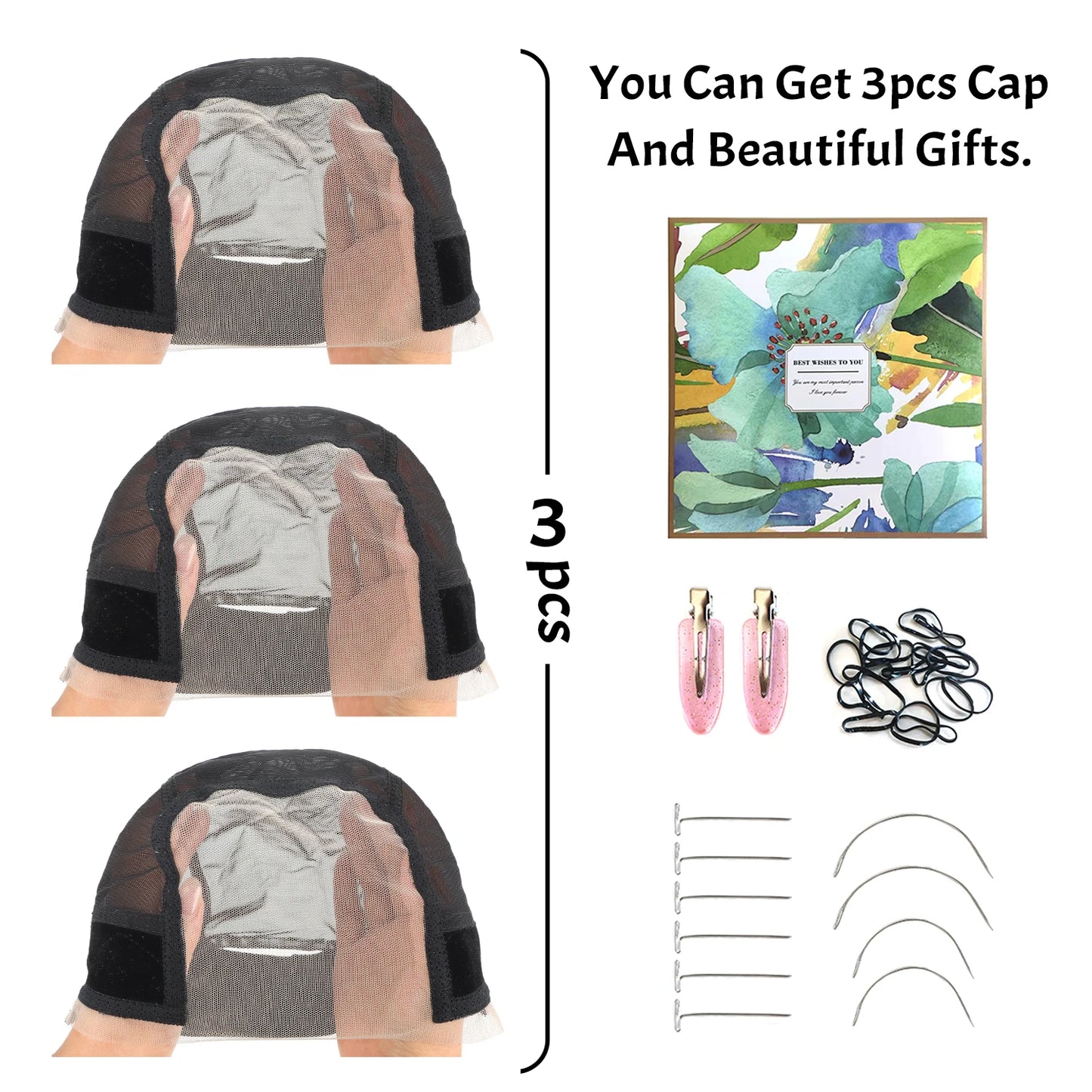 Comfortable Wig Grip Cap with Adjustable Strap - Perfect for Lace Front Wigs  Transparent