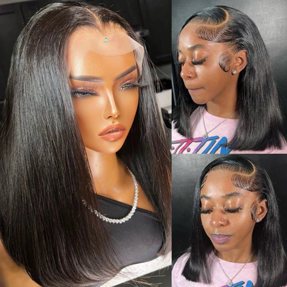 Human Hair Straight Lace Front Wigs Human Hair Short Bob Human Hair Wigs Black Lace Front Wig Human Hair Wigs 100%Human