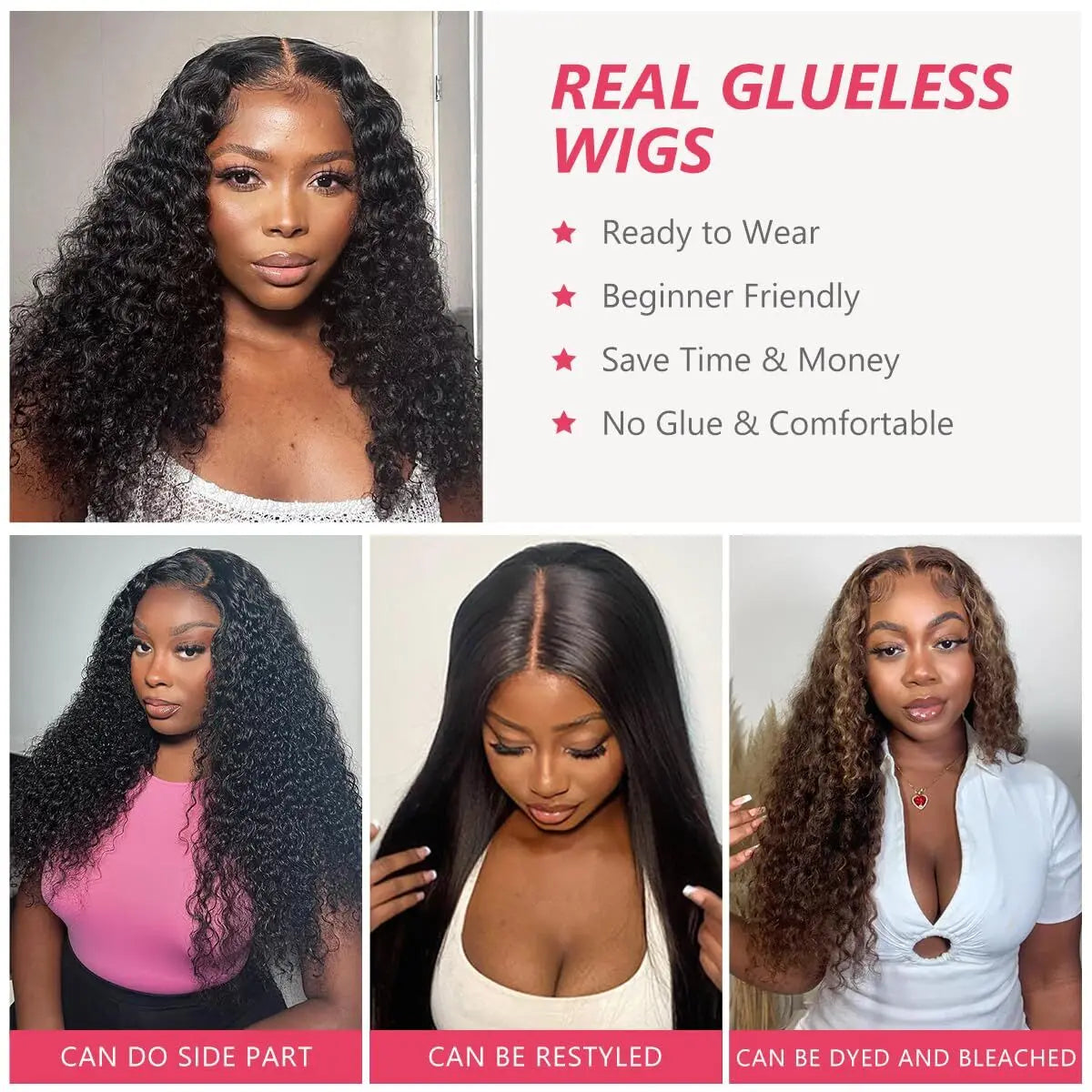 Hair 6X4 HD Water Wave Lace Frontal Wig Pre Bleached Knots Curly Wig Wear And Go Glueless Human Hair Wig Pre Cut PrePlucked