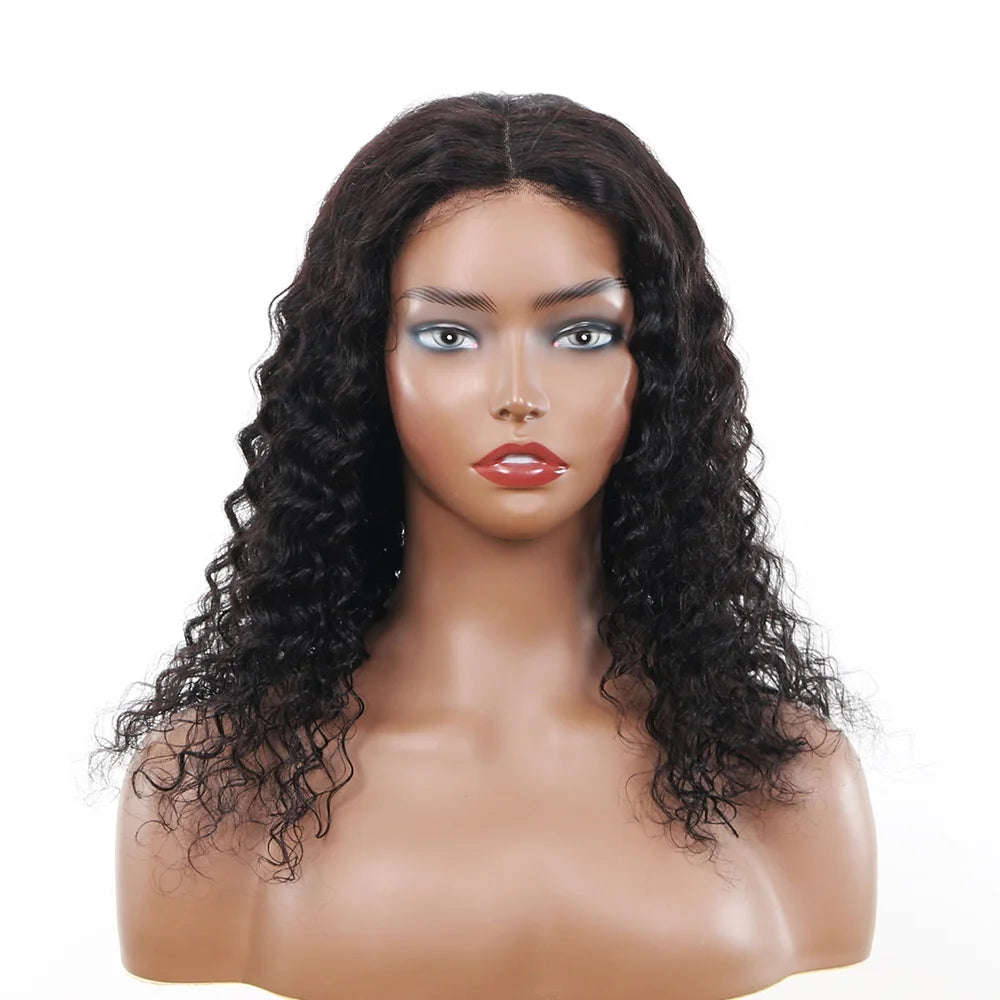 Human Hair Wig 6x4 Glueless Wig Human Hair Ready To Wear Deep Wave Wig Preplucked