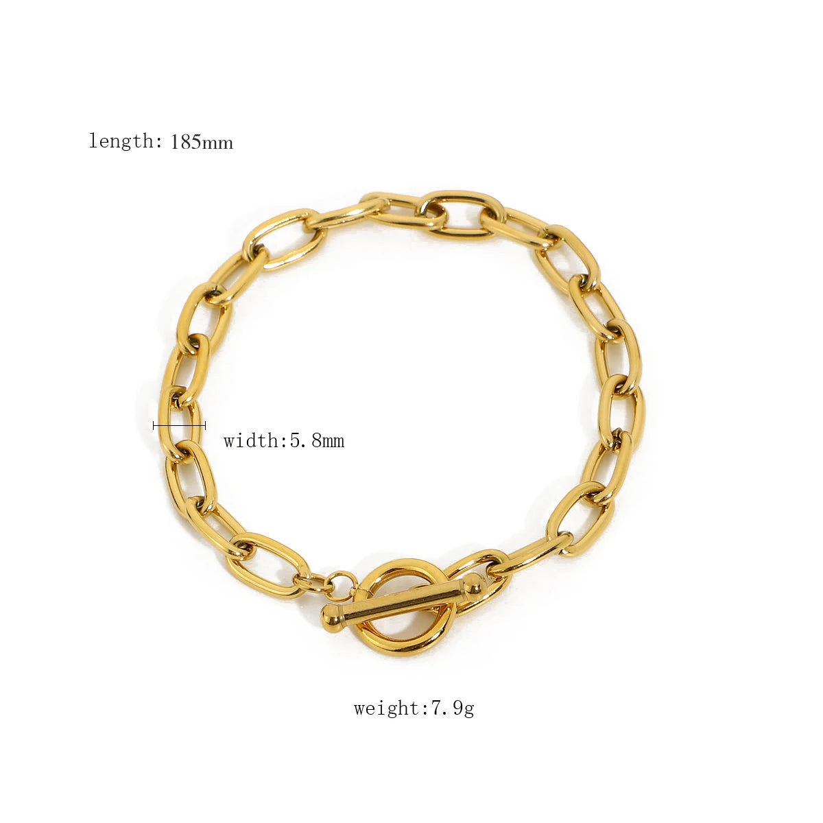 Uworld Fashion Link Chain Stainless Steel Bangle Bracelet for Women Exquisite Golden Metal Texture Jewelry Girl Beach Gift Man