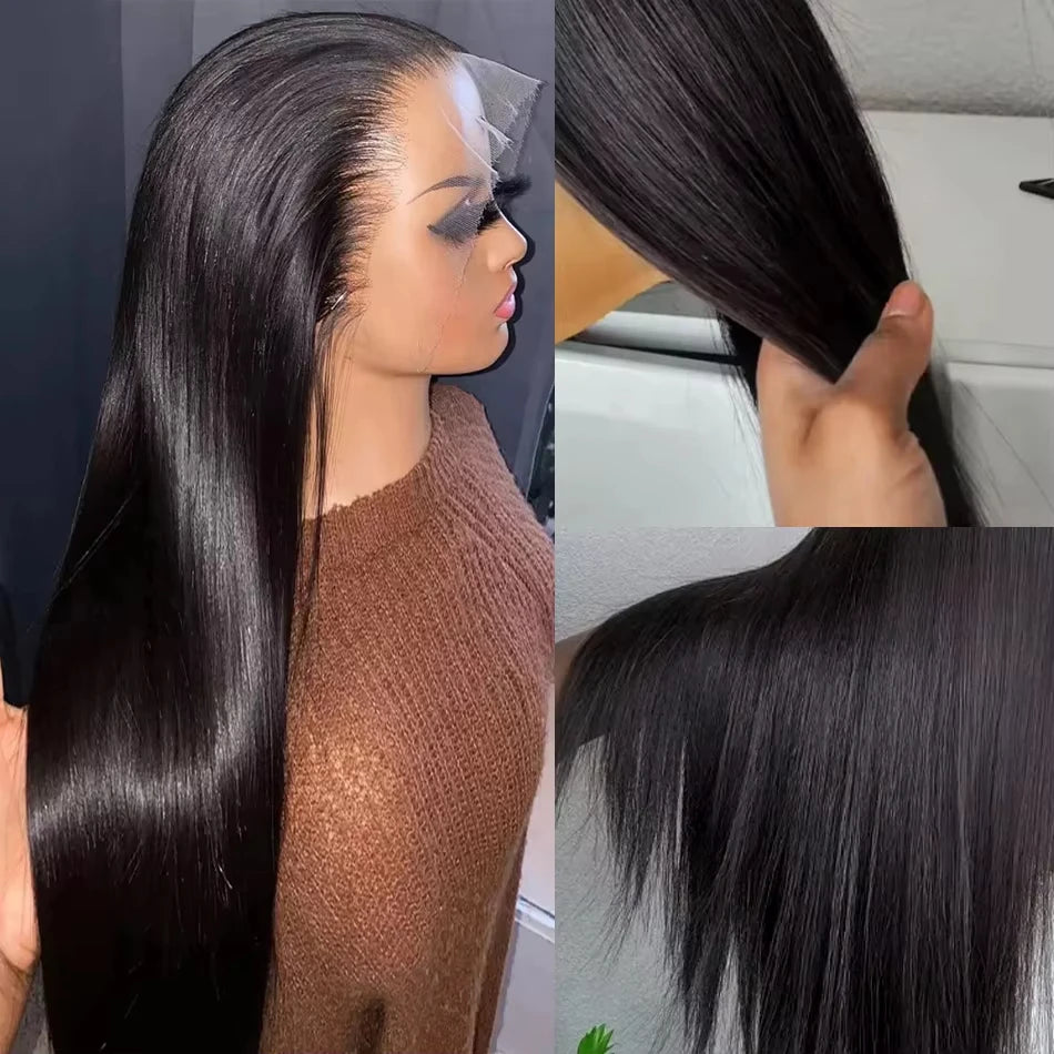 Brazilian Hair Human, Hair 13x4 Lace Front Preplucked Wig 5x5 Glueless Remy