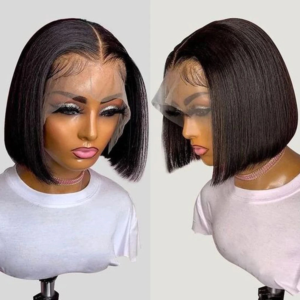 Human Hair Straight Lace Front Wigs Human Hair Short Bob Human Hair Wigs Black Lace Front Wig Human Hair Wigs 100%Human