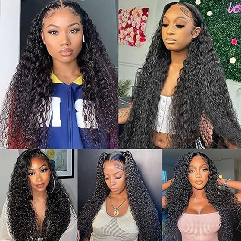 Hair 6X4 HD Water Wave Lace Frontal Wig Pre Bleached Knots Curly Wig Wear And Go Glueless Human Hair Wig Pre Cut PrePlucked